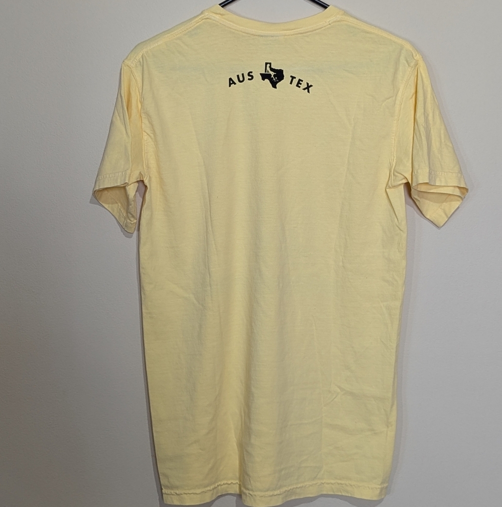 Comfort Colors Lemon Graphic Tee Austin Texas AUS TX Yellow Garment Dyed Shirt - Picture 5 of 5